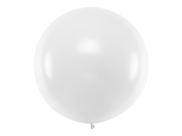 Round Balloon 1m, Pastel White