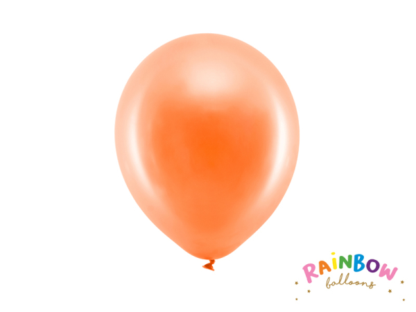 Rainbow Balloons 23cm metallic, orange (1 pkt / 10 pc.)