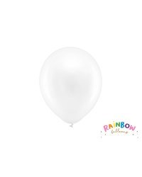 Rainbow Balloons 23cm metallic, white (1 pkt / 10 pc.)