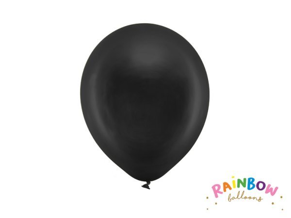 Rainbow Balloons 23cm metallic, black (1 pkt / 100 pc.)