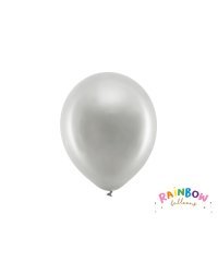 Rainbow Balloons 23cm metallic, silver (1 pkt / 100 pc.)