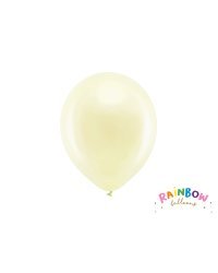 Rainbow Balloons 23cm metallic, cream (1 pkt / 10 pc.)