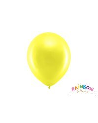 Rainbow Balloons 23cm metallic, yellow (1 pkt / 100 pc.)