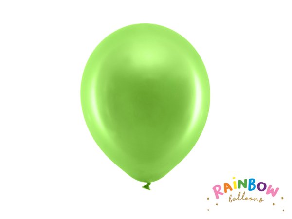 Rainbow Balloons 23cm metallic, light green (1 pkt / 10 pc.)