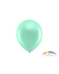 Rainbow Balloons 23cm metallic, mint (1 pkt / 10 pc.)