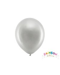 Rainbow Balloons 30cm metallic, silver (1 pkt / 100 pc.)