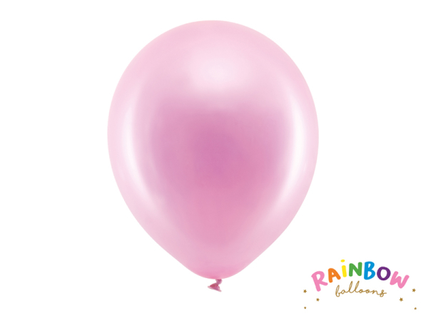 Rainbow Balloons 30cm metallic, pink (1 pkt / 10 pc.)