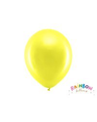 Rainbow Balloons 30cm metallic, yellow (1 pkt / 10 pc.)