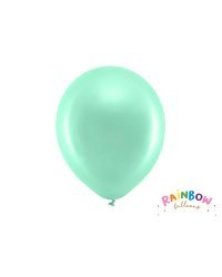 Rainbow Balloons 30cm metallic, mint (1 pkt / 10 pc.)