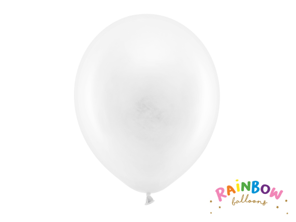 Rainbow Balloons 30cm pastel, white (1 pkt / 10 pc.)