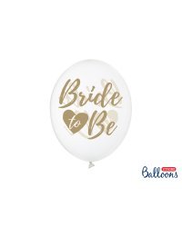 Balloons 30cm, Bride to be, Crystal Clear (1 pkt / 6 pc.)