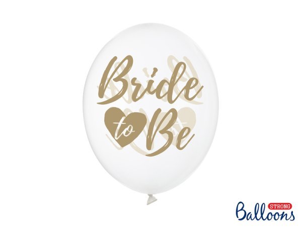 Balloons 30cm, Bride to be, Crystal Clear (1 pkt / 50 pc.)