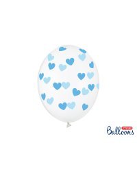 Balloons 30cm, Hearts, Crystal Clear (1 pkt / 50 pc.)