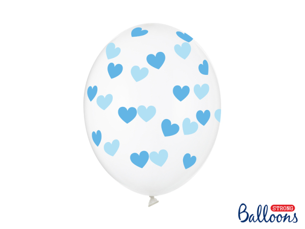 Balloons 30cm, Hearts, Crystal Clear (1 pkt / 50 pc.)