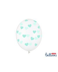 Balloons 30cm, Hearts, Crystal Clear (1 pkt / 50 pc.)