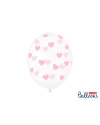 Balloons 30cm, Hearts, Crystal Clear (1 pkt / 50 pc.)