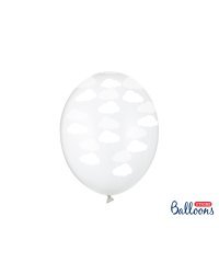 Balloons 30cm, Clouds, Crystal Clear (1 pkt / 6 pc.)