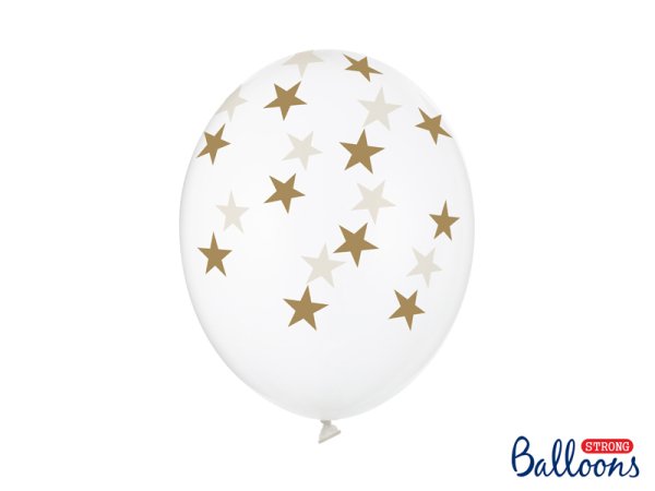 Balloons 30cm, Stars, Crystal Clear (1 pkt / 50 pc.)