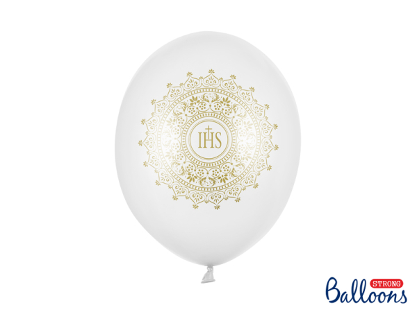 Balloons 30cm, IHS, Metallic Pure White (1 pkt / 6 pc.)