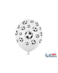 Balloons 30cm, Footballs, Pastel Pure White (1 pkt / 6 pc.)