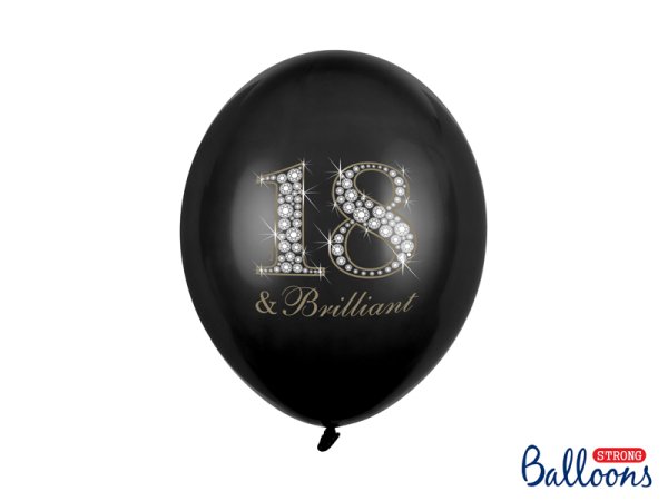 Balloons 30cm, 18 & Brilliant, Pastel Black (1 pkt / 50 pc.)