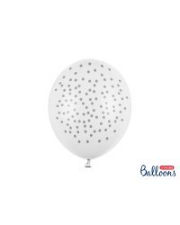 Balloons 30cm, Dots, Pastel Pure White (1 pkt / 6 pc.)