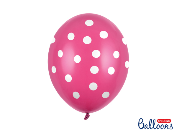 Balloons 30cm, Dots, Pastel Hot Pink (1 pkt / 50 pc.)