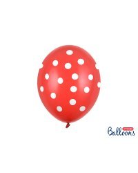 Balloons 30cm, Dots, Pastel Poppy Red (1 pkt / 6 pc.)