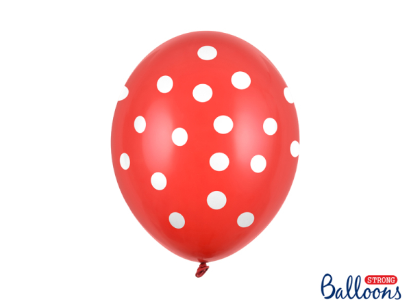 Balloons 30cm, Dots, Pastel Poppy Red (1 pkt / 6 pc.)