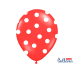 Balloons 30cm, Dots, Pastel Poppy Red (1 pkt / 50 pc.)