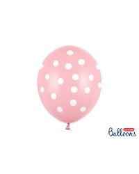 Balloons 30cm, Dots, Pastel Baby Pink (1 pkt / 6 pc.)