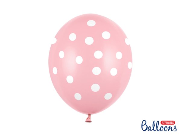 Balloons 30cm, Dots, Pastel Baby Pink (1 pkt / 50 pc.)