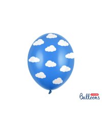 Balloons 30cm, Clouds, Pastel Cornflower Blue (1 pkt / 6 pc.)