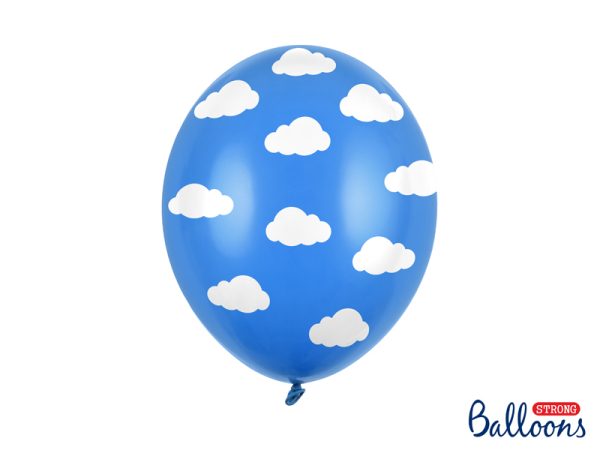 Balloons 30cm, Clouds, Pastel Cornflower Blue (1 pkt / 50 pc.)