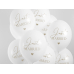 Balloons 30cm, Just Married, Pastel Pure White (1 pkt / 6 pc.)