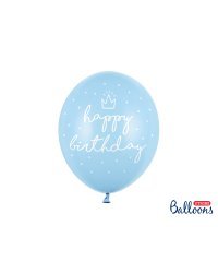 Strong Balloons 30cm, happy..., P. B. Blue (1 pkt / 6 pc.)