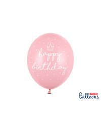 Strong Balloons 30cm, happy..., P. B. Pink (1 pkt / 6 pc.)