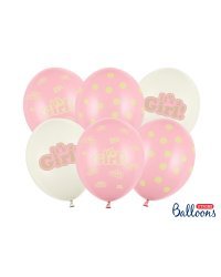 Balloons 30cm, It's a Girl, Pastel Mix (1 pkt / 6 pc.)