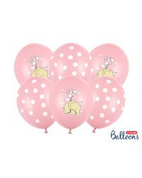 Balloons 30cm, Elephant, Pastel Pink Mix (1 pkt / 6 pc.)