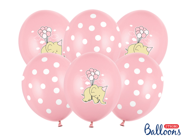 Balloons 30cm, Elephant, Pastel Pink Mix (1 pkt / 50 pc.)