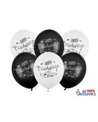 Balloons 30cm, Happy Birthday, Pastel Mix (1 pkt / 6 pc.)