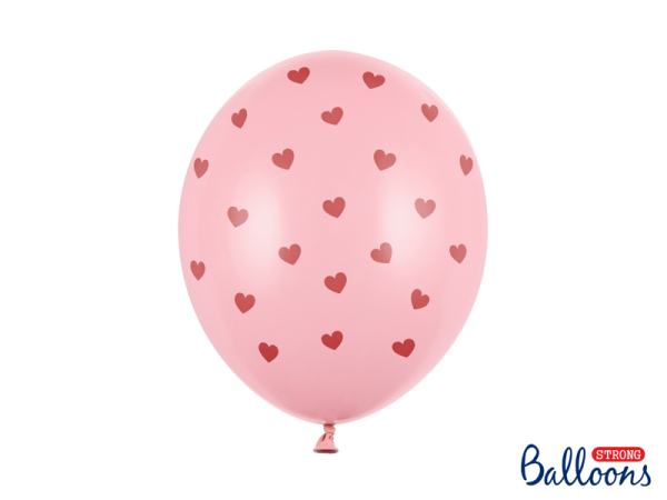 Balloons 30 cm, Hearts, Pastel Baby Pink (1 pkt / 6 pc.)