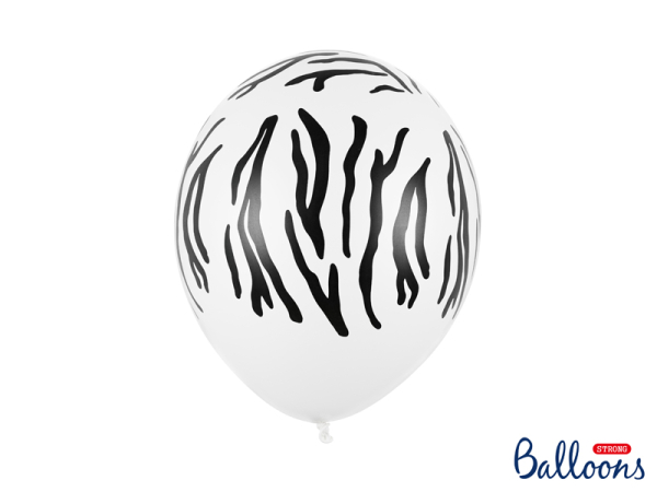 Balloons 30 cm, Zebra, Pastel Pure White (1 pkt / 50 pc.)