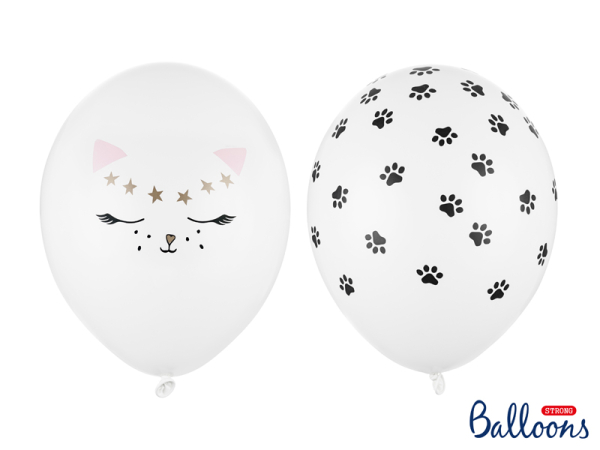 Balloons 30 cm, Cat, Pastel Pure White (1 pkt / 50 pc.)