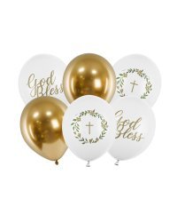 Balloons 30 cm, God Bless, mix (1 pkt / 6 pc.)