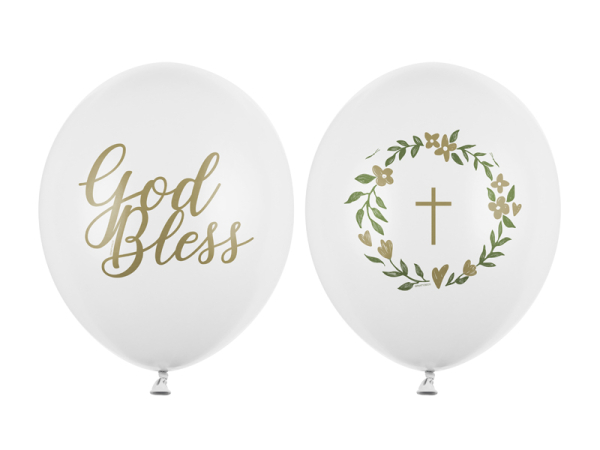 Balloons 30 cm, God Bless, Pastel Pure White (1 pkt / 50 pc.)