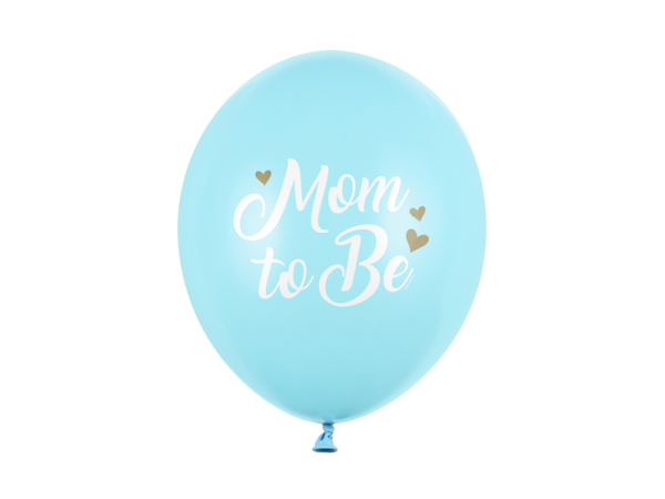 Balloons 30 cm, Mom to Be, Pastel Light Blue (1 pkt / 6 pc.)