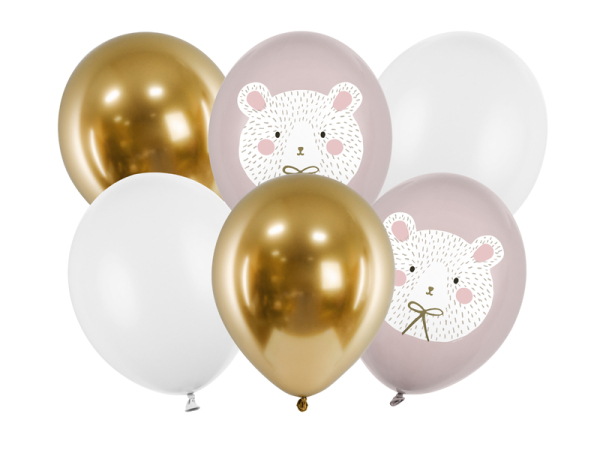 Balloons 30 cm, Polar Bear, mix (1 pkt / 6 pc.)