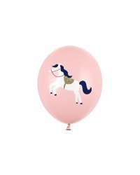 Balloons 30 cm, Little horse, Pastel Pale Pink (1 pkt / 6 pc.)