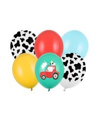 Balloons 30 cm, Farm, mix (1 pkt / 6 pc.)